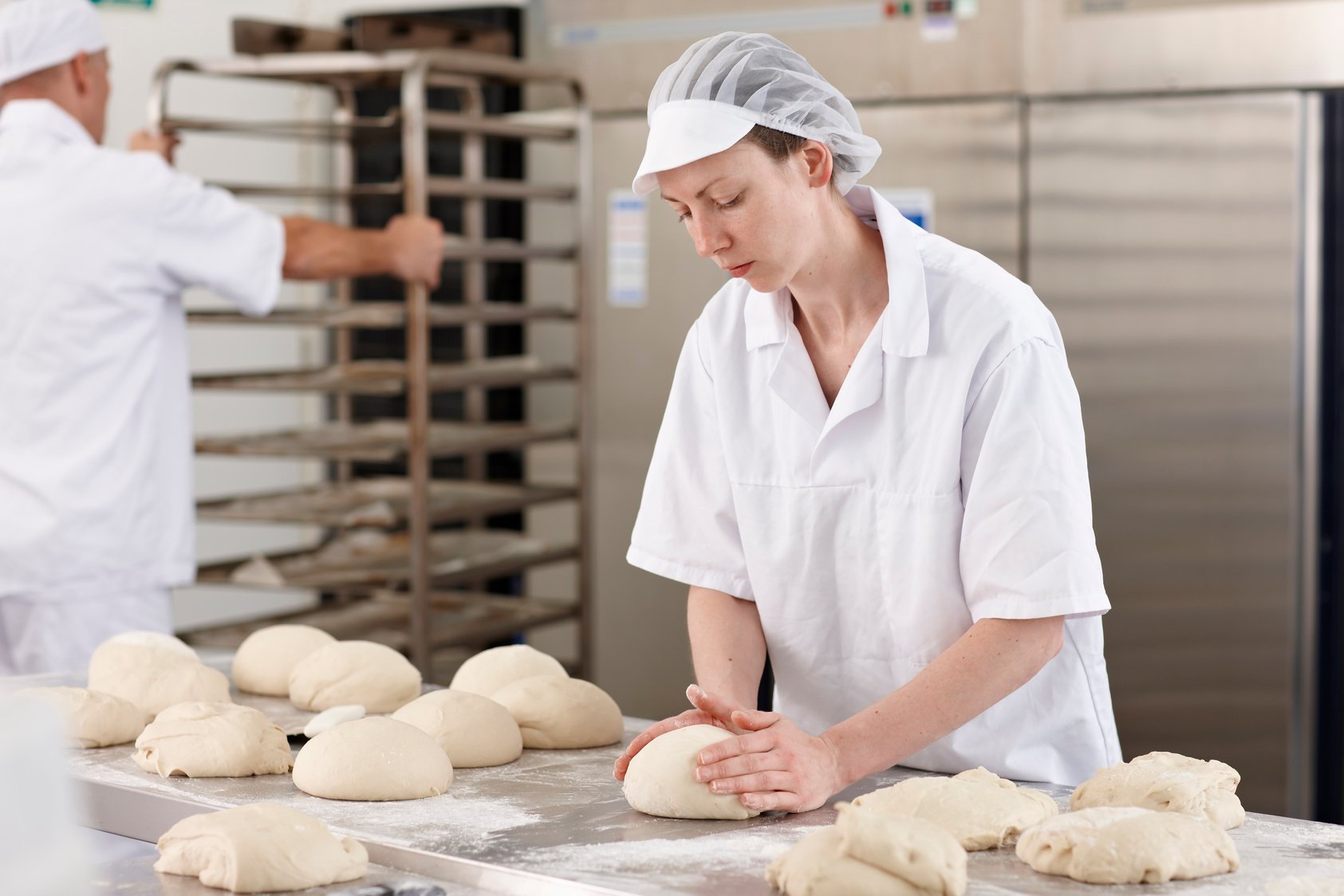 Chef baking in kitchen